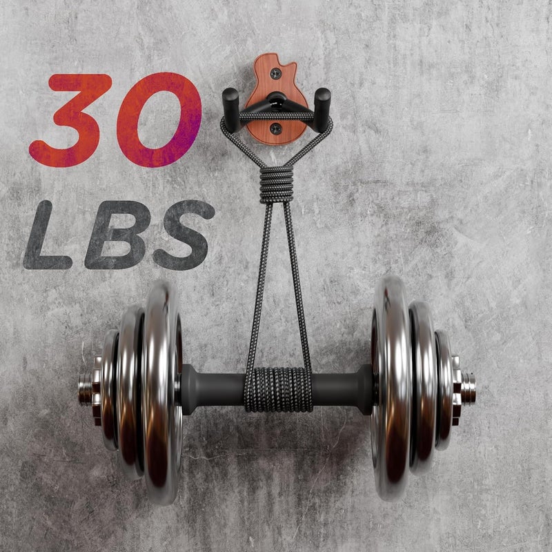 DIDA Guitar Wall Mount - U-Shape Guitar Wall Hangers, Guitar Accessories with 5 Guitar Picks, Guitar Wall Mount Hanger for Acoustic Guitar, Electric Guitar, Banjo, Bass, Mandolin (Style B-Rosewood) - Image 5